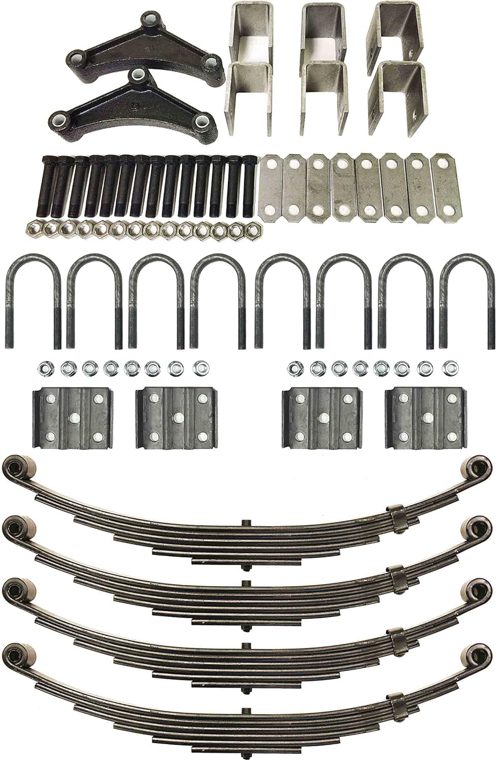 LIBRA 7000# 7k Tandem Trailer Axle Suspension Kit Leaf Spring/U-Bolt/Hanger Kit