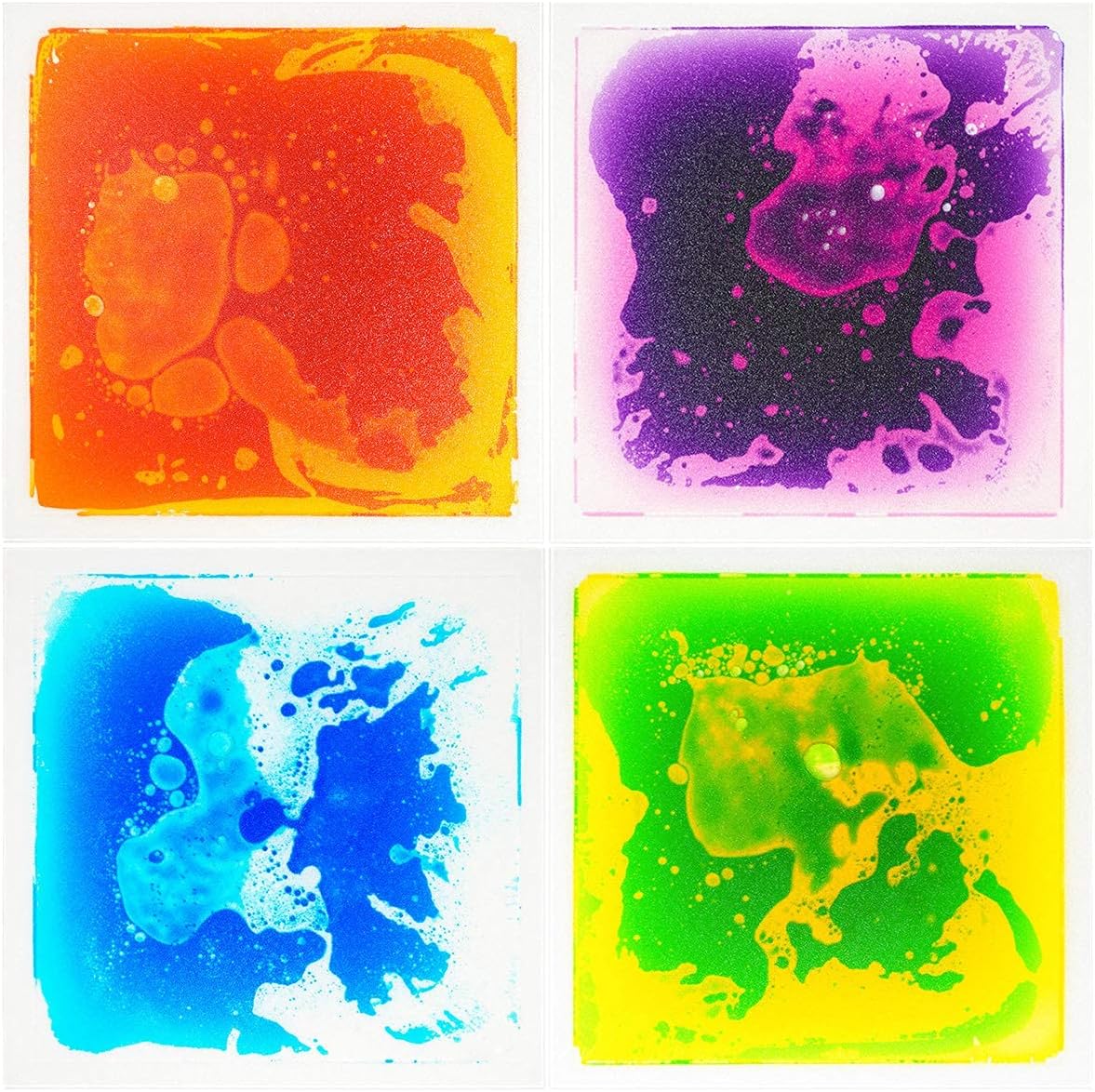 Art3d Liquid Sensory Floor Tiles 30 x 30 cm Playroom Dance Floor Square Colourful 4 Tiles
