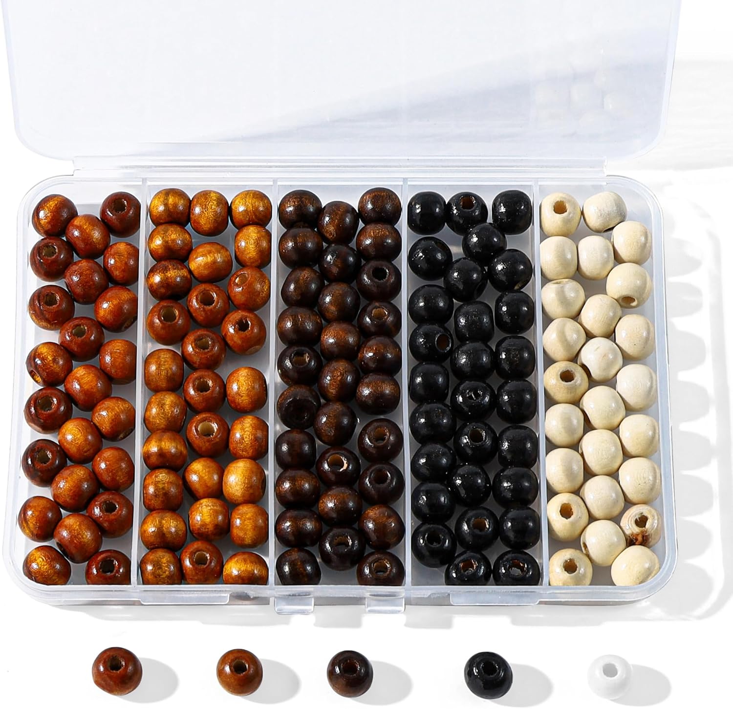 140pcs Large Hole Wooden Beads for Crafts, 5 Colors Vintage Unfinished Wood Hair Bead 9X10mm Wooden Loose Spacer Beads for Macrame Decorations DIY Jewelry Making, Bracelets