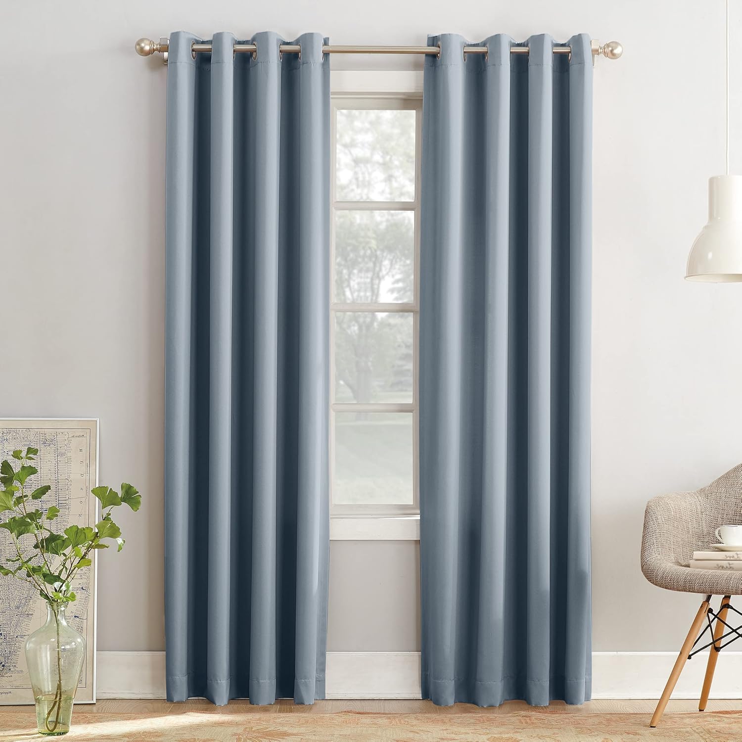 Sun Zero Barrow Energy Efficient Grommet Curtain Panel Pair