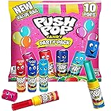 Push Pop Candy Lollipops - Individually Wrapped Variety Candy Party Pack - 10 Count Lollipops in Assorted Fruity Flavors - Fun Candy for Gifts, Celebrations, Party Favors, Gift Baskets, & Birthdays