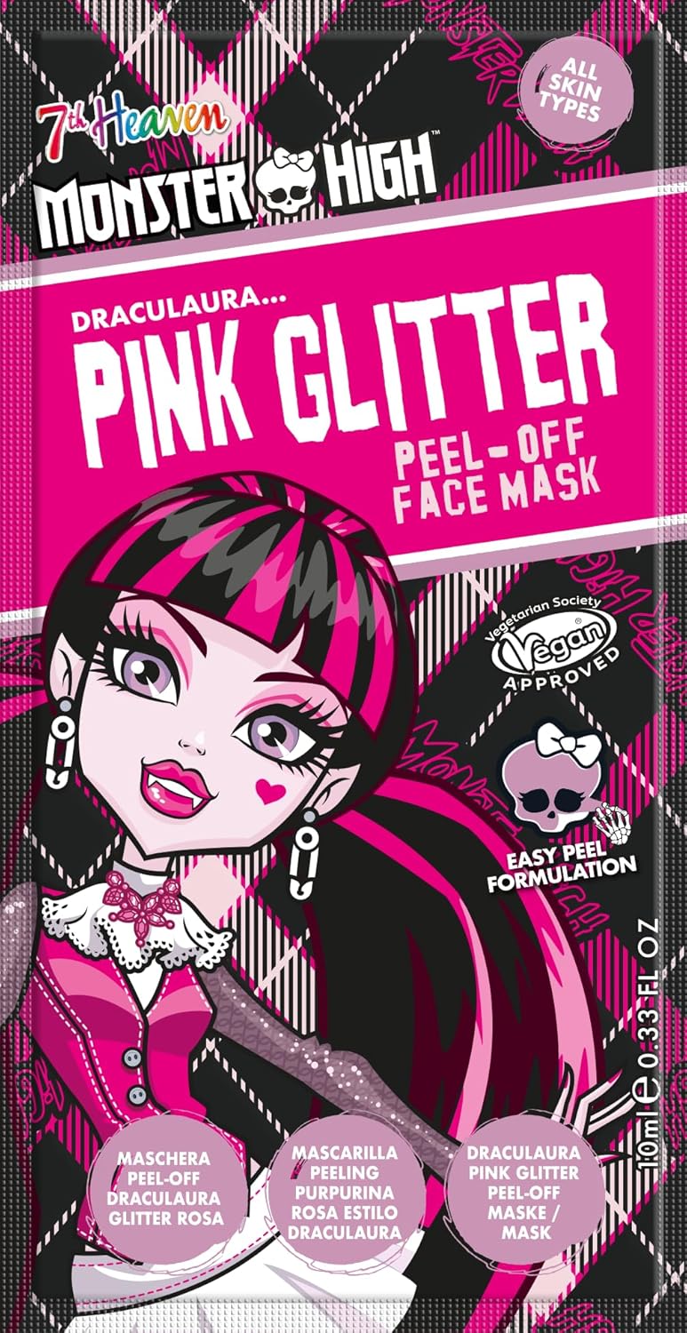 7th Heaven Monster High Draculaura Pink Glitter Peel Off Face Mask