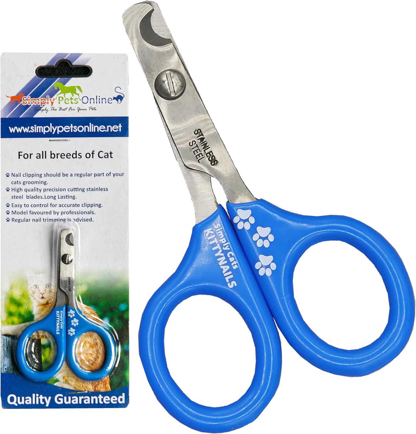Simply Pets Online KittyNails Cat Nail Clippers - Veterinarian Designed - Superior Sharpness - Professional Pet Nail Trimmers for Small Dogs, Rabbits, Guinea Pigs and Birds
