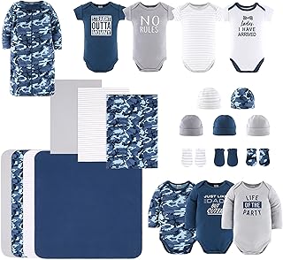The Peanutshell Baby Layette Gift Set for Baby Boys - 23 Piece Boy Baby Clothes Newborn to 24 Months - Blue Camo