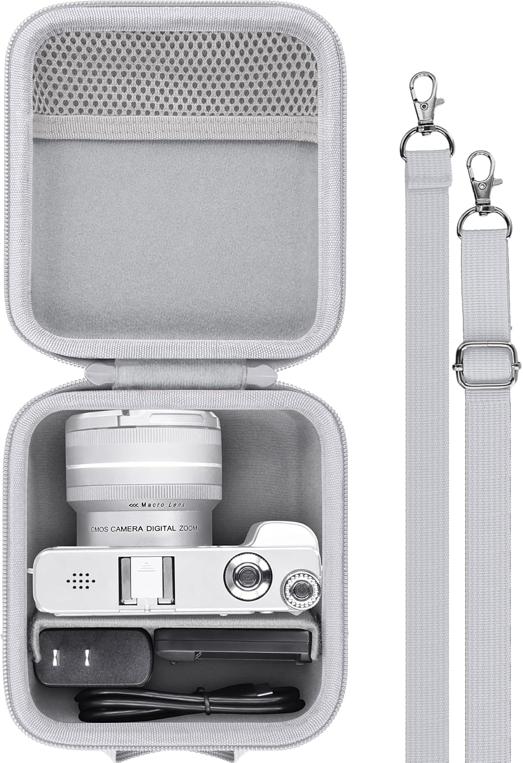 Camera Case Compatible with YIGLLO/Zostuic/Duluvulu/VJIANGER/Gavonde 4K Digital Camera for Photography Auto-Focus Vlogging Camera with 3inch 180° Flip Screen(White Case)