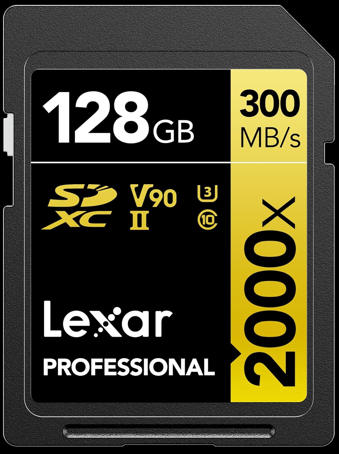 Lexar 128GB Professional 2000x SD Card, UHS-II, C10, U3, V90, Full HD, 8K, Up To 300MB/s Read SDXC Memory Card, for DSLR, Cinema-Quality Video Cameras (LSD2000128G-BNNNU)