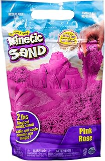 Kinetic Sand, 2lbs Pink Play Sand, Moldable Sensory Toys for Kids, Resealable Bag, for Ages 3 and up
