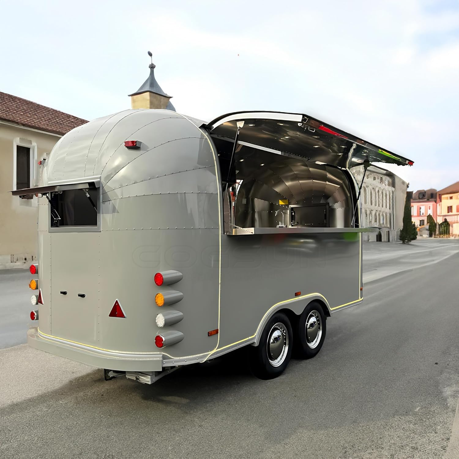Airstream Food Trailer Trucks Colorful Vending Cart Concession Trailers for Sale Camp Truck for Business Mobile Travel Trailer Near Me Deposit Advance Payment