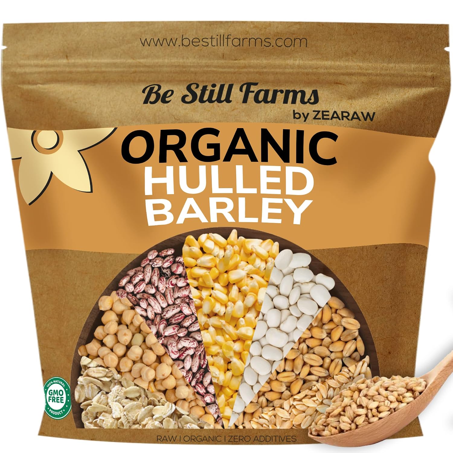 Organic Hulled Barley Grain 4.8lb - Whole Barley Groat Seed Bulk