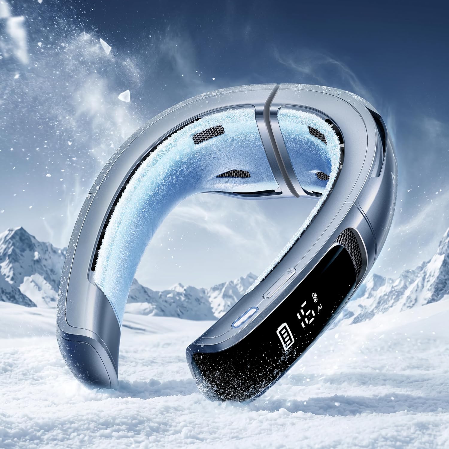RANVOO AICE LITE MAX 2026 Real AC Cold Blast [No.1 Coolest & Most Durable] AI Neck Air Conditioner, Best Immersive Neck Cooler, 6000 mAh Rechargeable Neck Fan Blow Cold Air, Gifts for Mom,Glacier Blue