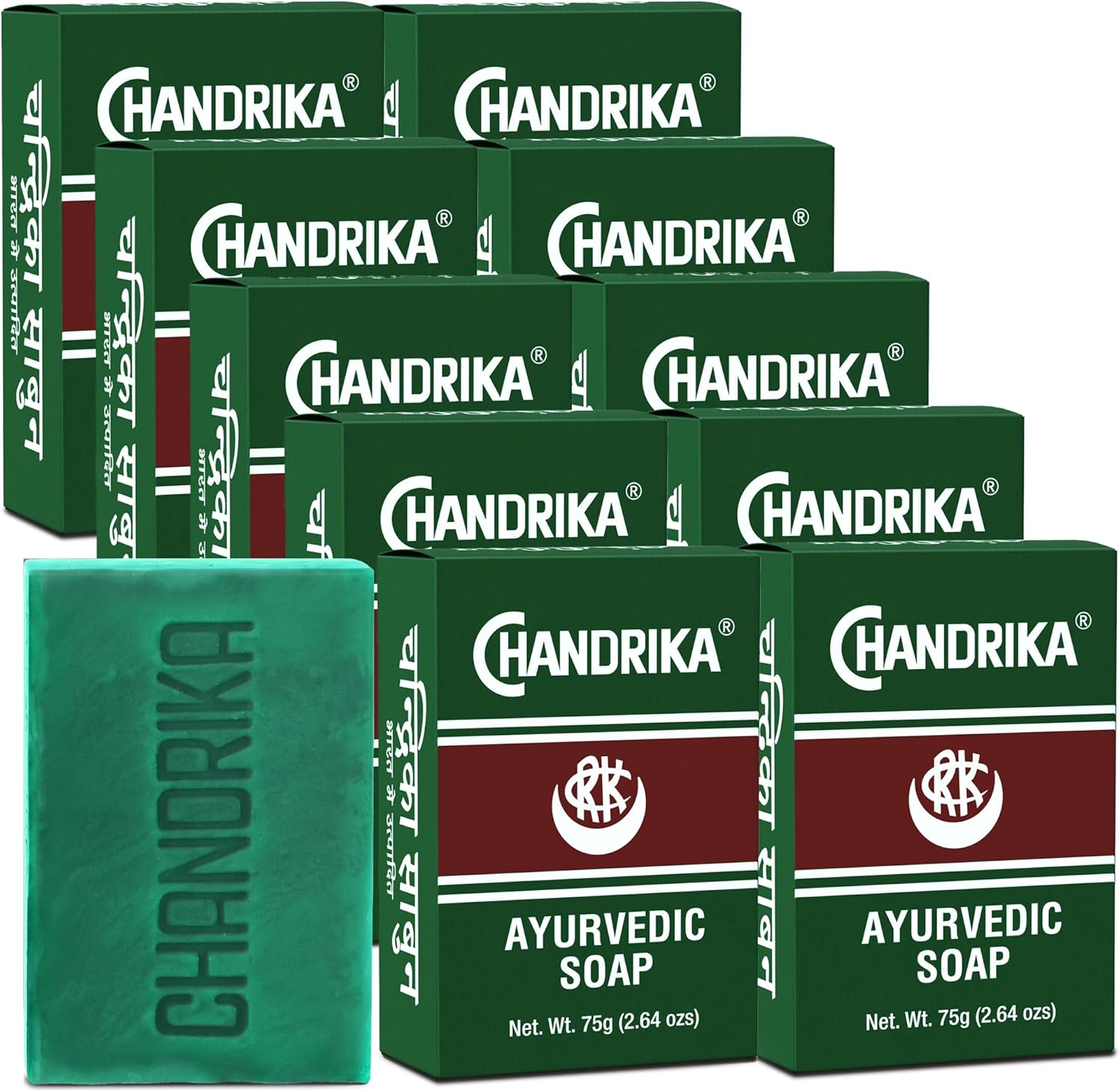 Chandrika Bath and Body Ayurvedic Bar Soap, Pack of 10 - DIRECT FROM CHANDRIKA - AUTHORIZED IMPORTERS AND DISTRIBUTORS. OF ORIGINAL CHANDRIKA LINE