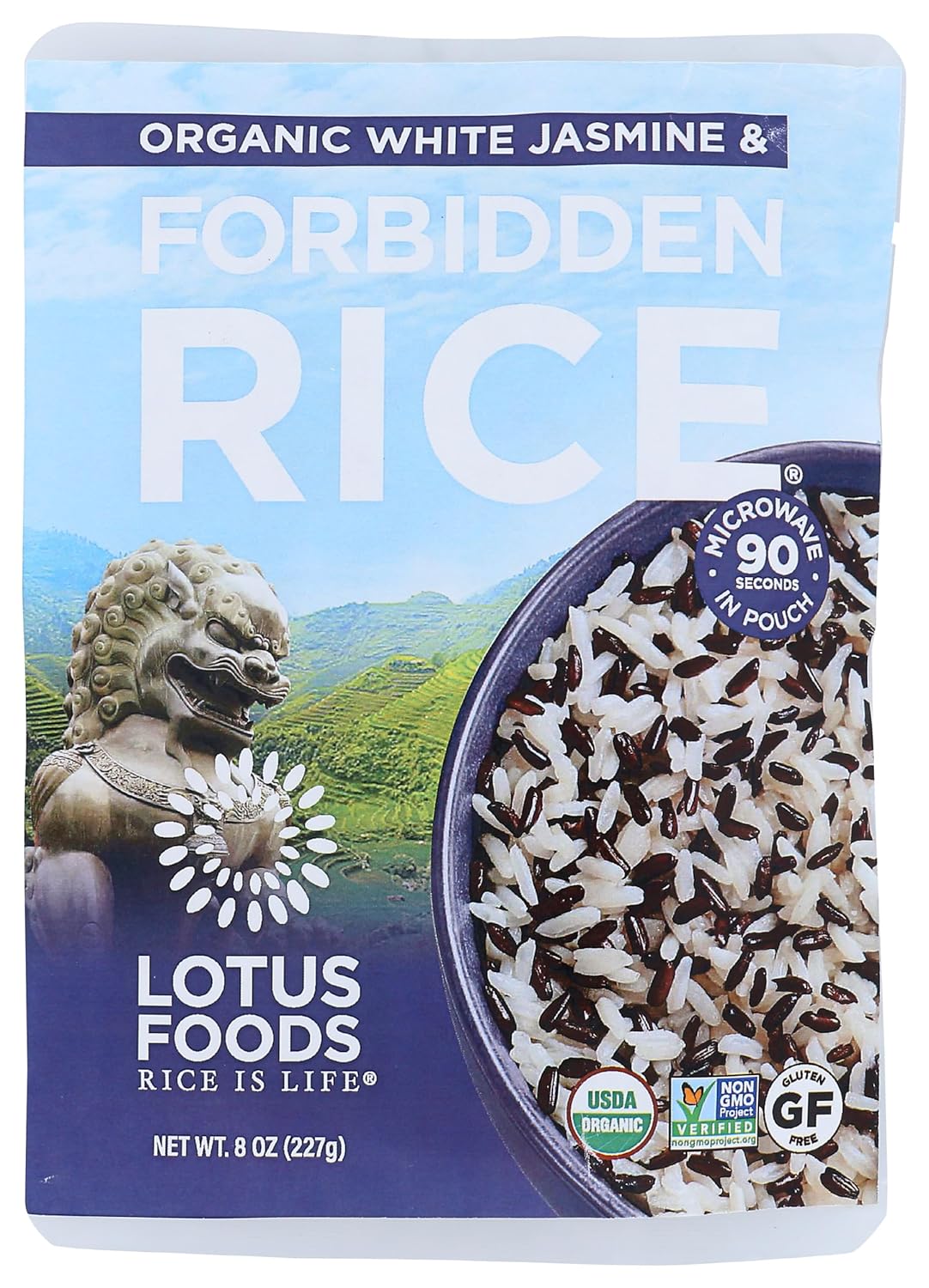 LOTUS FOODS Organic White Jasmine & Forbidden Rice, 8 OZ