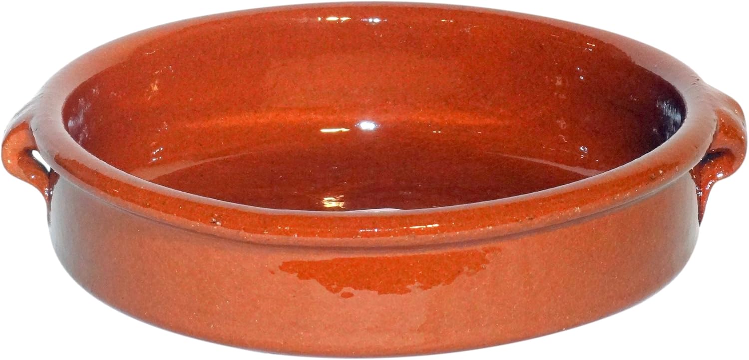 Amazing Cookware SB106 Natural Terracotta 25cm Round Dish , Brown, 1 Pack