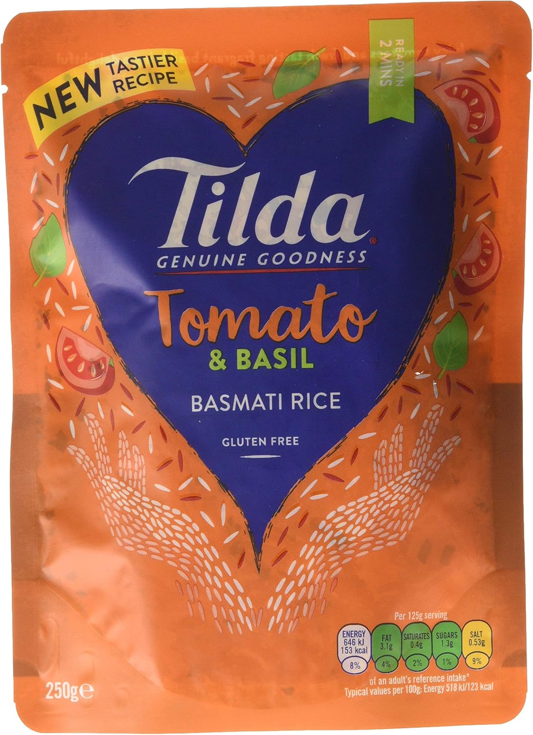 Tilda Microwave Tomato and Basil Basmati Rice, Pack of 6