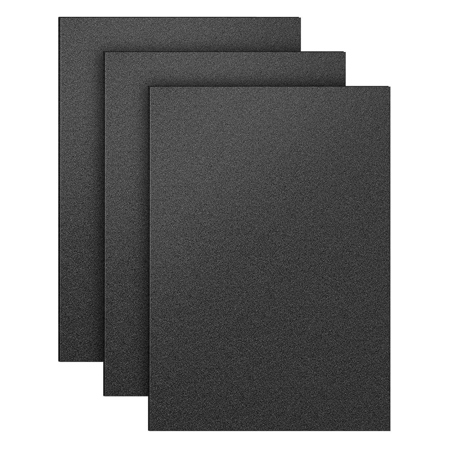 3 Pack Black ABS Plastic Sheet 12" x 16" 1/8" Thick (3mm), High Tensile and Impact Strength Moldable Plastic Sheet Plexiglass Sheet, DIY Material for Home Decor,Handicrafts