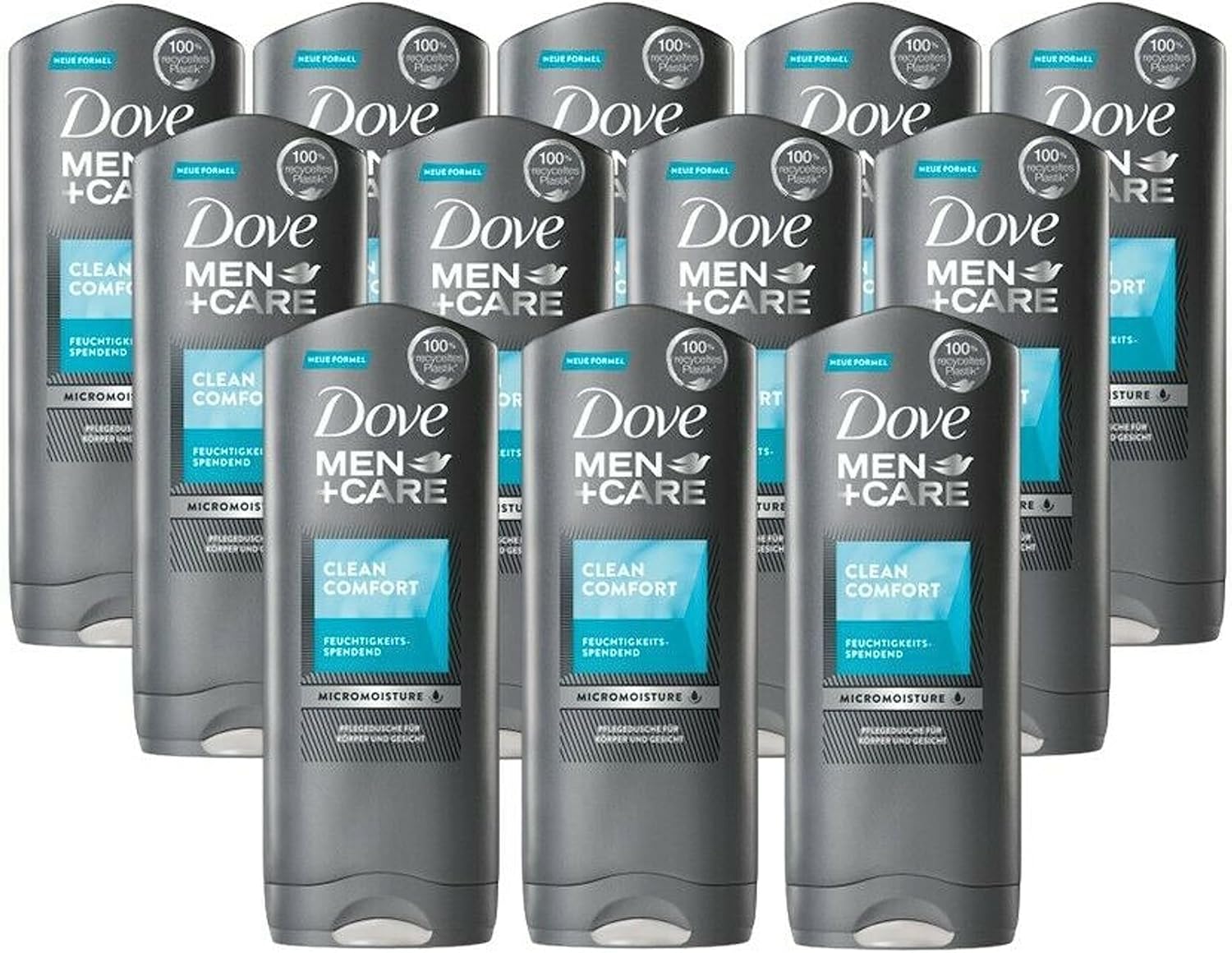 Dove Men+Care 3-in-1 Shower Gel Clean Comfort Shower Gel Men for Body, Face and Hair Nourishing Shower with 24H Care Effect 250 ml