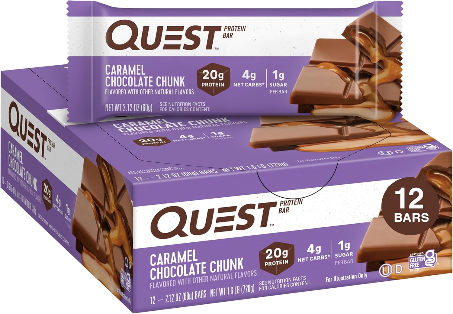 Quest Bar, Caramel Chocolate Chunk, 12/Box