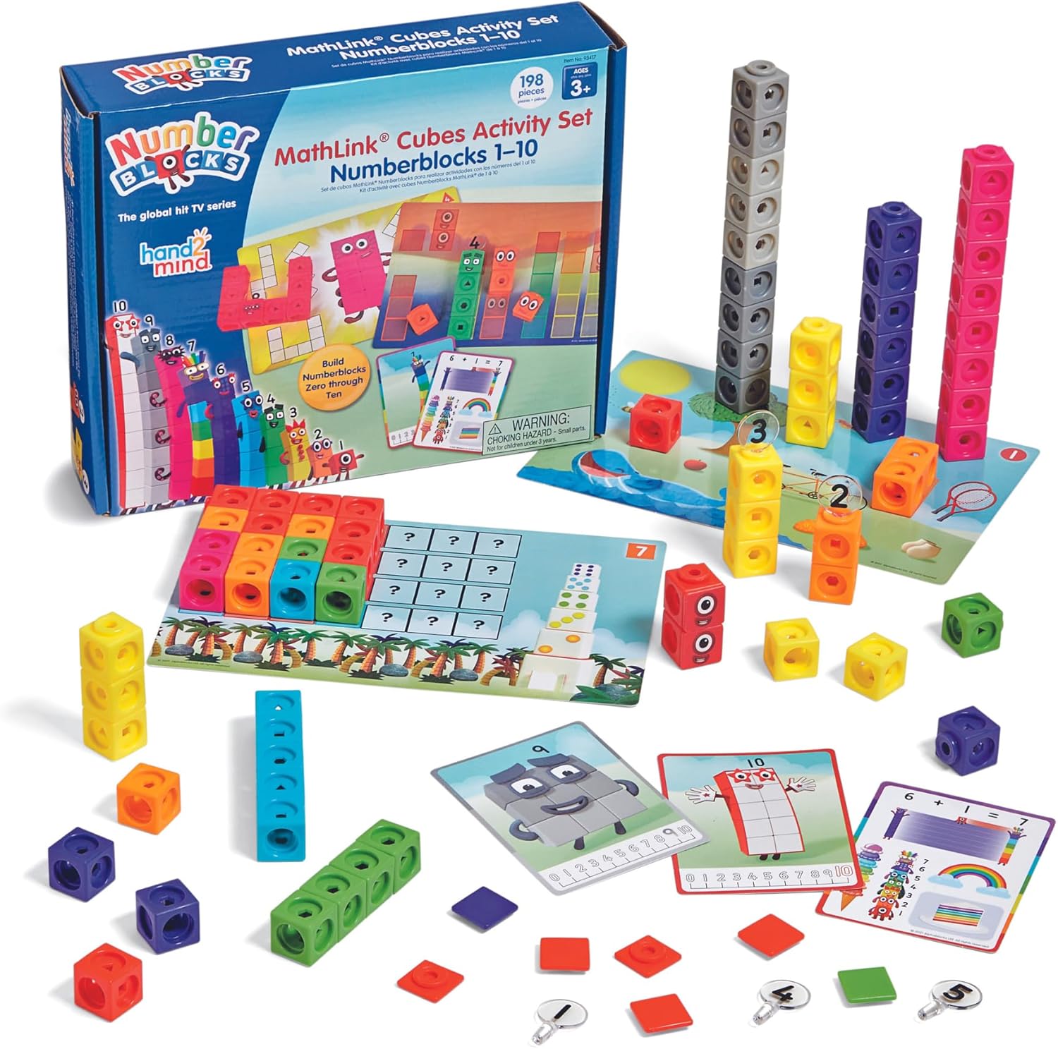 Learning Resources MathLink Cubes Numberblocks 1-10 Activity Set, Early Years Maths Learning, Build, Learn & Play in The Classroom & at Home