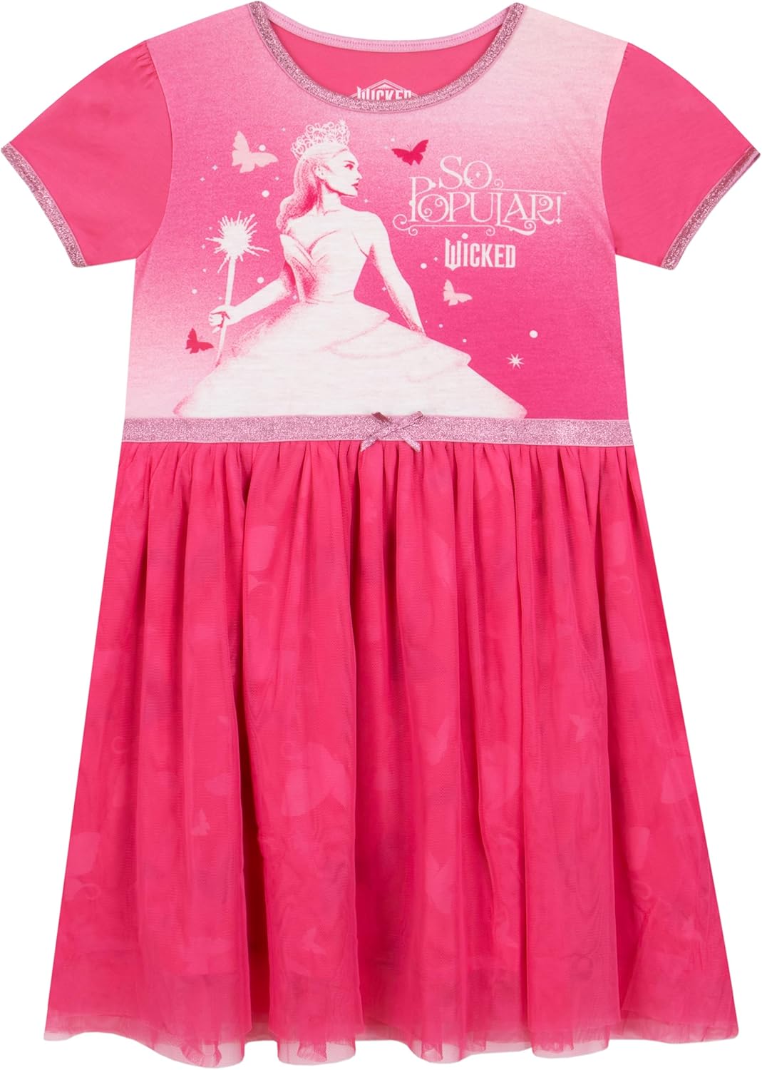 WICKED Girls Nightdress | Glinda Girls’ Nighties | Tulle Nighties for Kids | Glinda Kids Pyjamas | Ages 6 To 10 Years