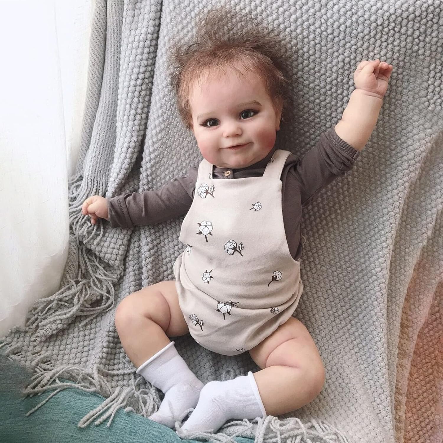 YIHANGG 60cm Realistic Newborn Doll 24inch Reborn Toddler Doll Cute Boy Soft Cuddle Body Reborn Baby Doll Kids Birthday Xmas Gifts