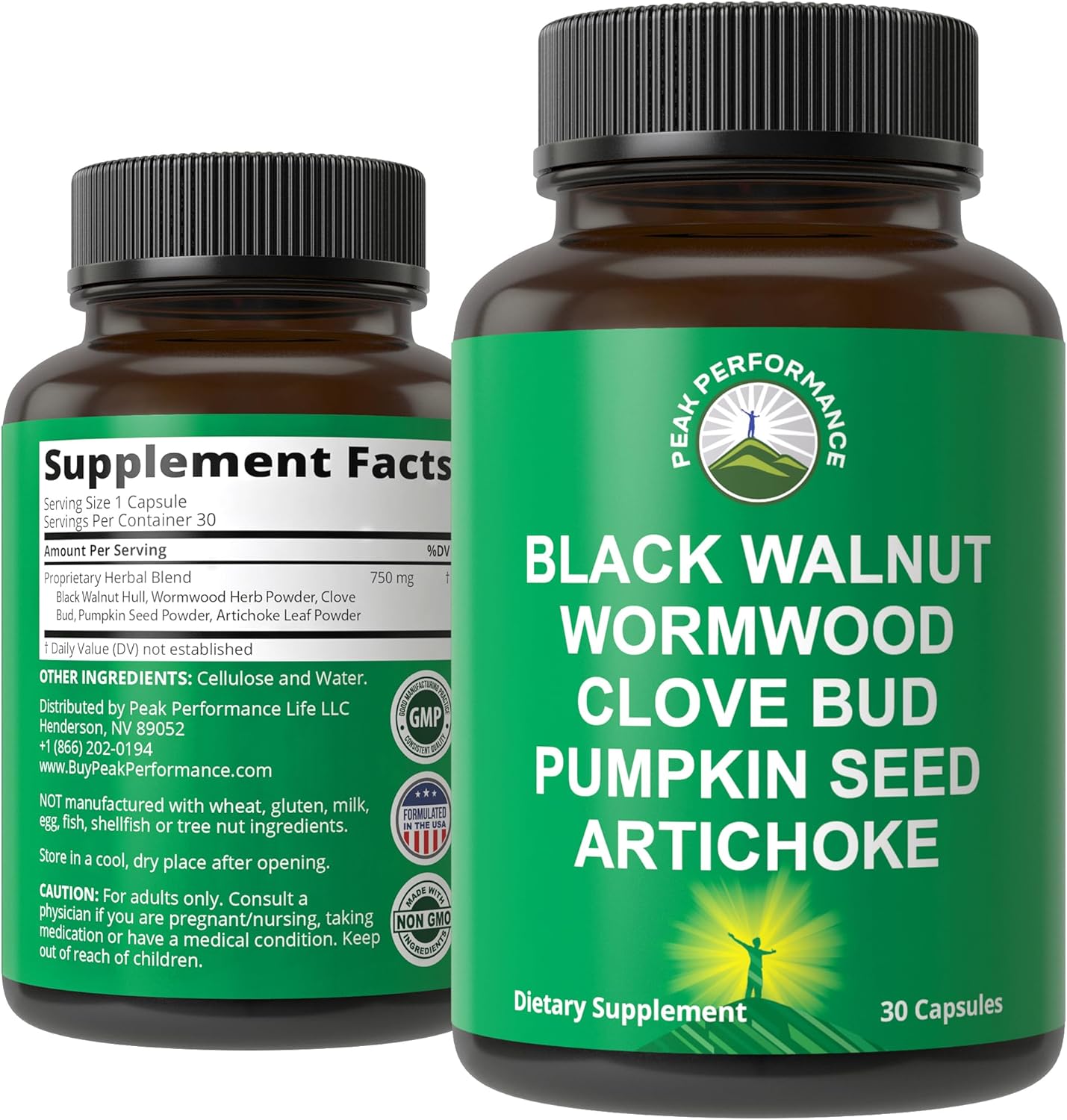 Wormwood Black Walnut Clove Cleanse for Humans. Elimination Detox + Intestinal Support Capsules Supplement for Adults and Kids. Pills with Artichoke and Pumpkin Seed for Additional Benefits