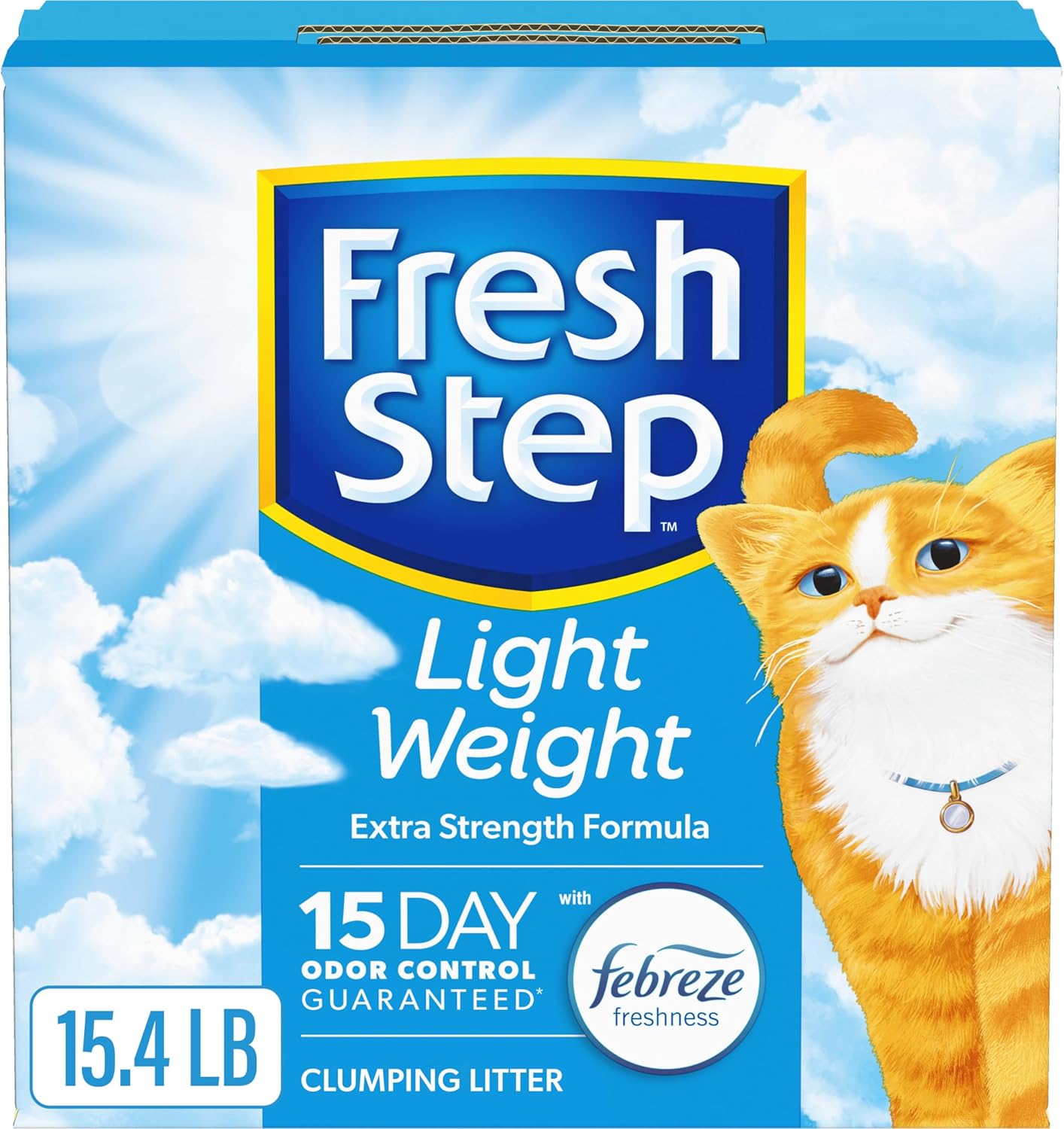 Fresh Step Light Weight Clumping Litter, Extra Strength Formula With Febreze Freshness, 15.4 lb. Box