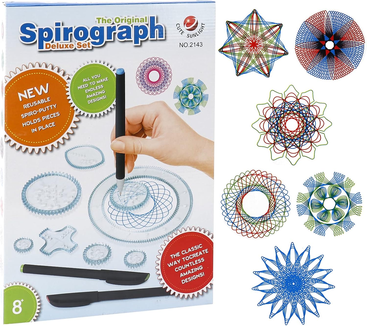 Gobesty Spirograph Deluxe Drawing Set with 28 Accessories, Geometric Ruler, Art Design Set for Kids and Adults