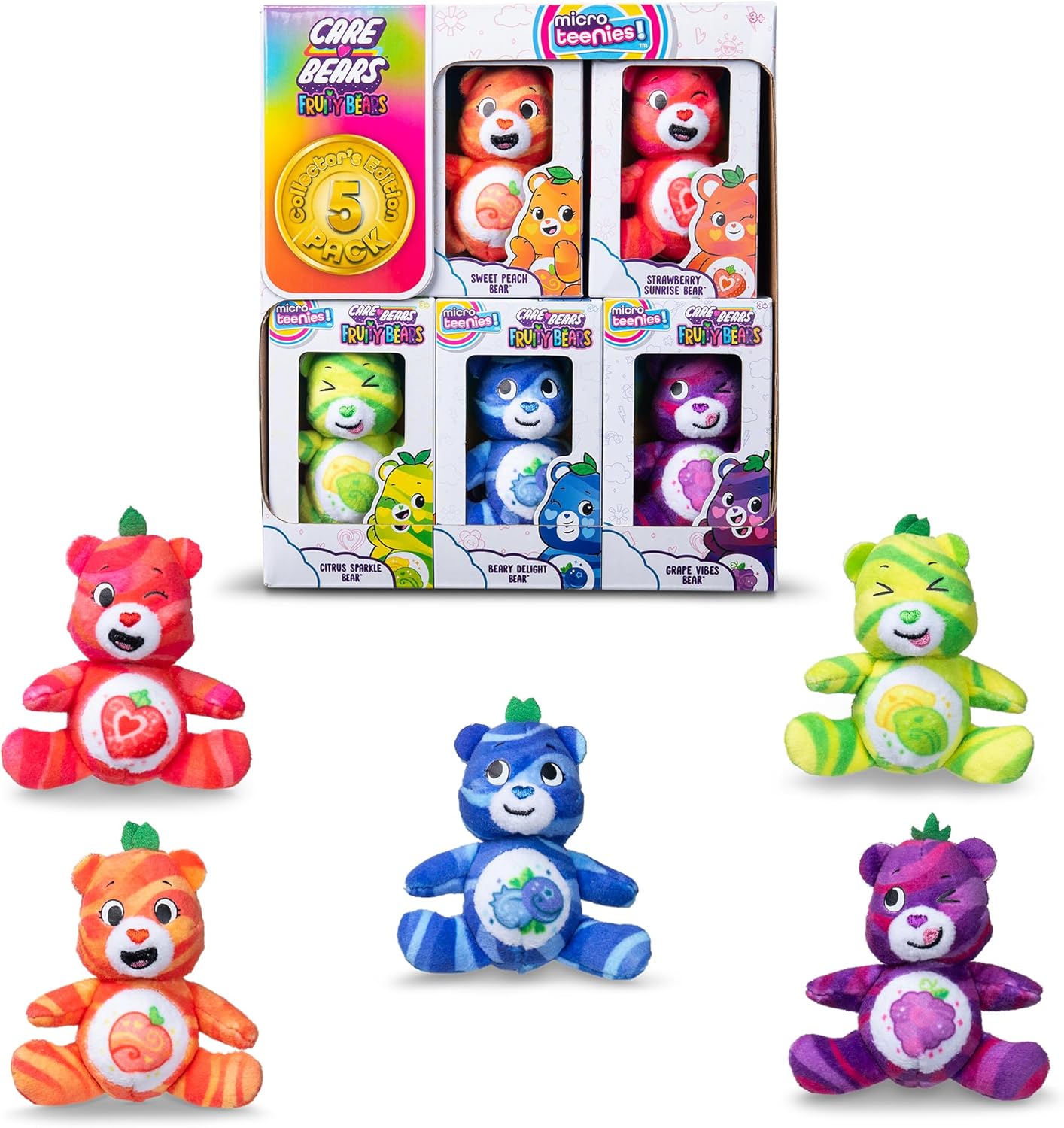 Micro Teenies Care Bears Fruit Friends 5-Pack