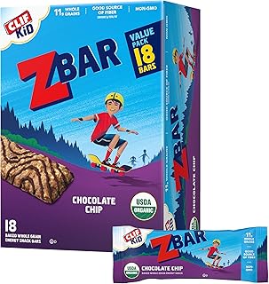 CLIF Kid Zbar - Chocolate Chip - Soft Baked Whole Grain Snack Bars - USDA Organic - Non-GMO - Plant-Based - 1.27 oz. (18 Pack)