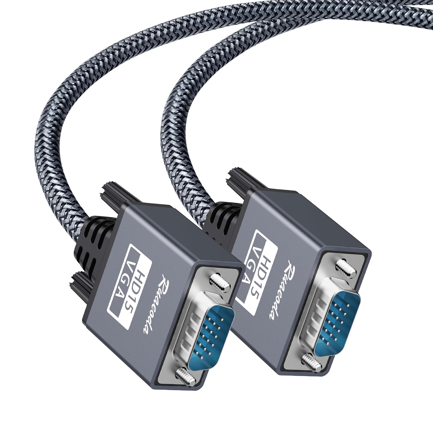 VGA Cable,VGA to VGA Cable 6 ft, Nylon Braided 15 pin 1080P Full HD Computer Monitor Cable Male to Male VGA Cord for PC Laptop TV Projector