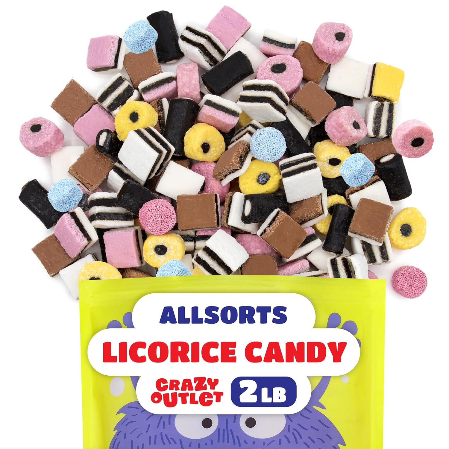 Licorice Allsorts British Candy - 2 Pound Bulk Bag - Old Fashioned Licorice Candy - English Retro Candies for Gifting, Celebrations and Fun Nostalgic Snacking