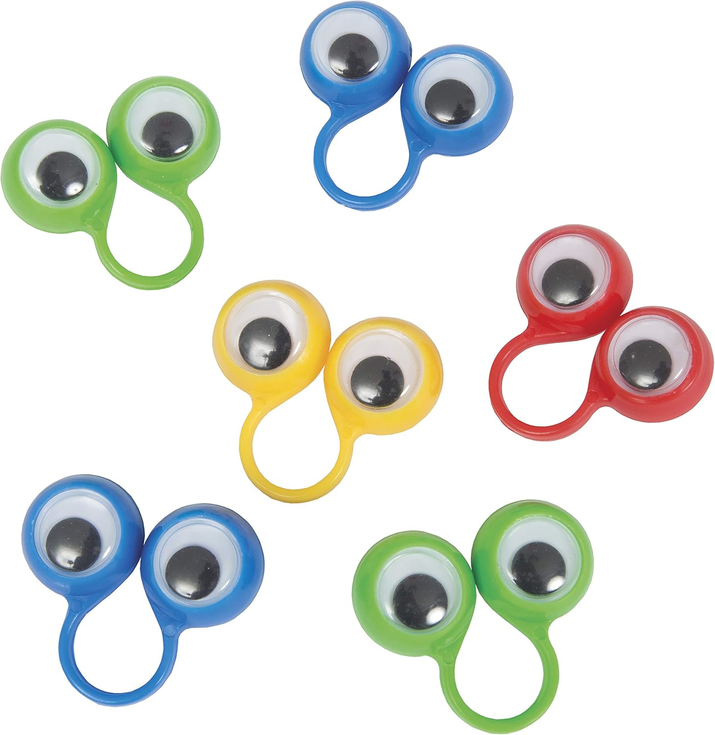 Googly Eyes Finger Puppet Favors - Fun Assorted Color Plastic Puppets - Perfect for Kids' Party Favor & Gifts - 8ct