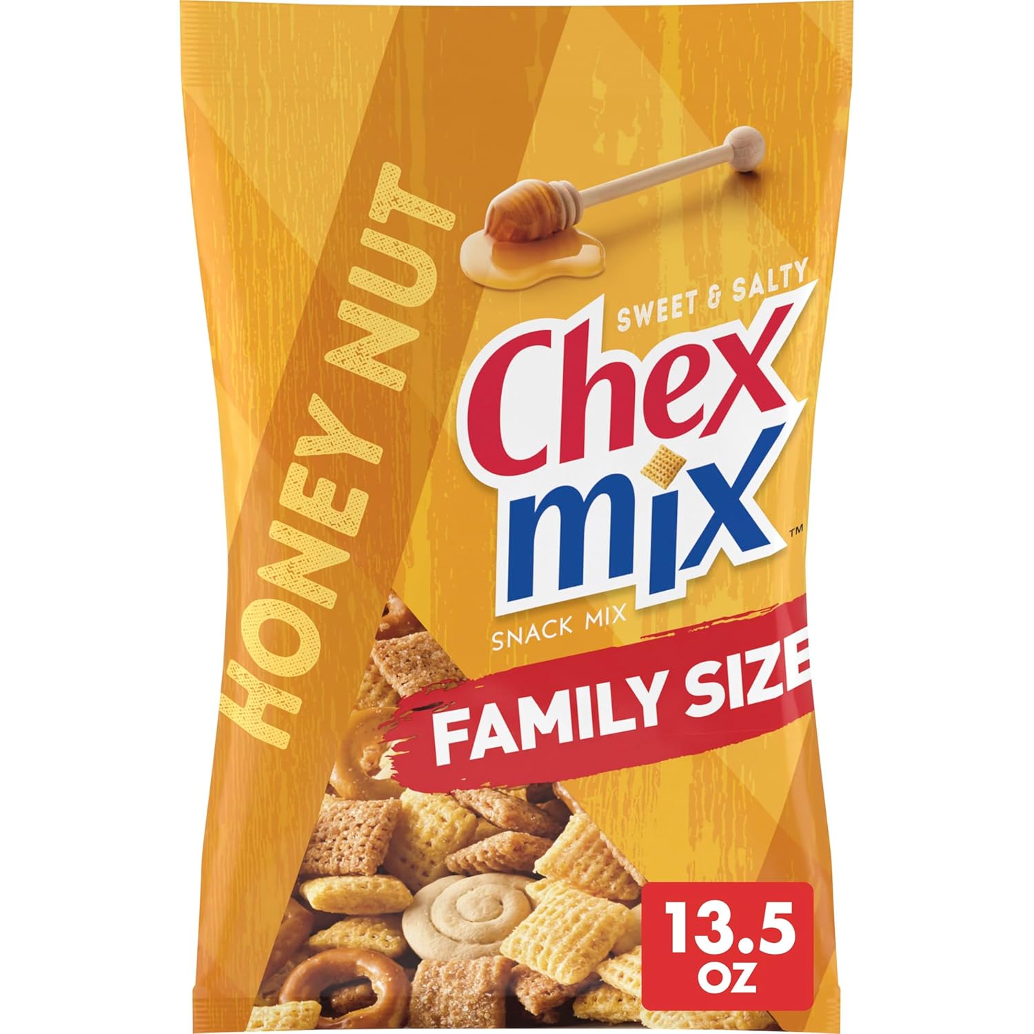 Chex Mix Honey Nut Sweet and Salty Snack Mix, Snacks, Family Size, 13.5 oz
