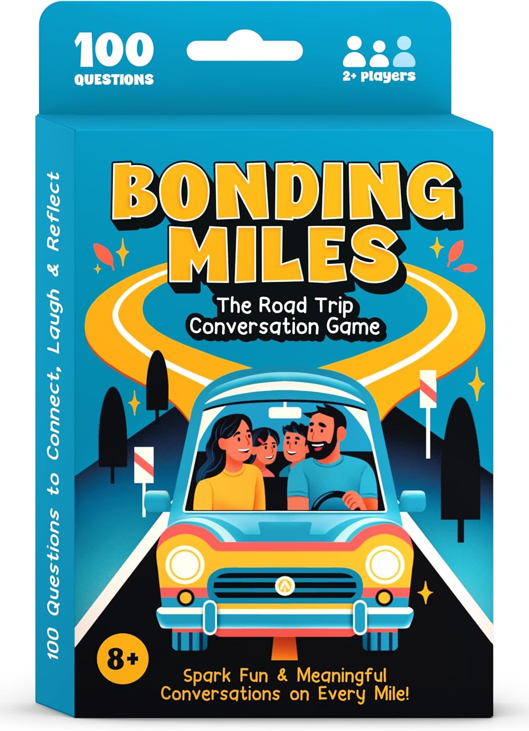 WELL BALANCED Bonding Miles – Road Trip Conversation Card Game for Kids, Teens & Adults, Car Game, Travel Essentials