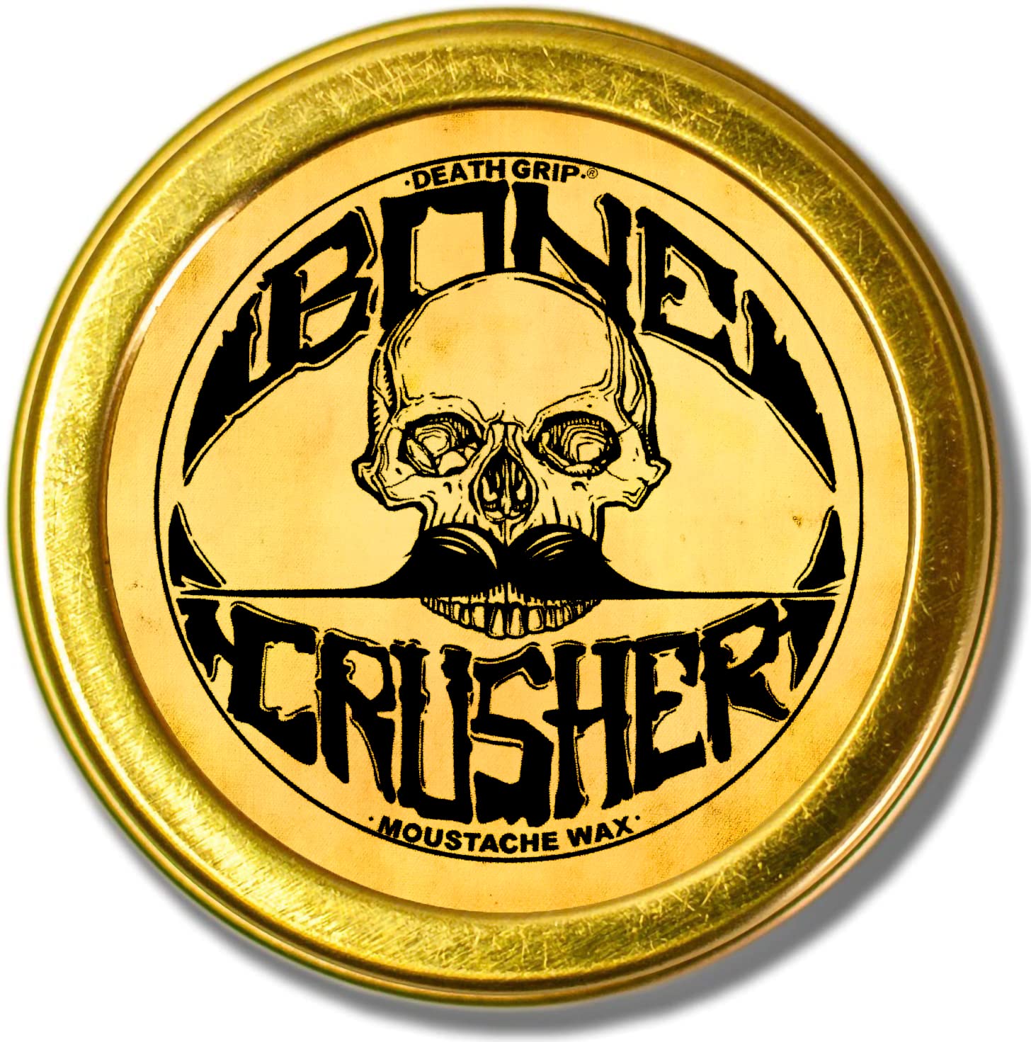 Mustache Wax Extra Strong Hold | 1oz Bone Crusher Moustache & Beard Wax Tin | Grooming For Men | Perfect For Dali Curly English Handlebar Mustaches By Death Grip | Heat Source Required