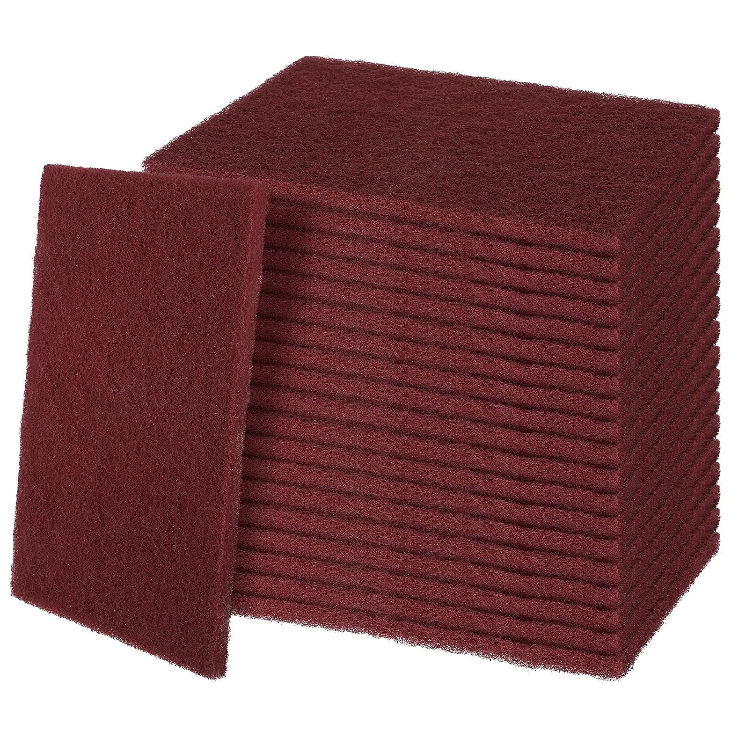 7447 General Purpose Scrub Pad, 20 Pcs Abrasive Scrub Pad, Maroon Brite Pads for Paint Prep, Scuffing, Scouring, Sanding, Adhesion Scratch