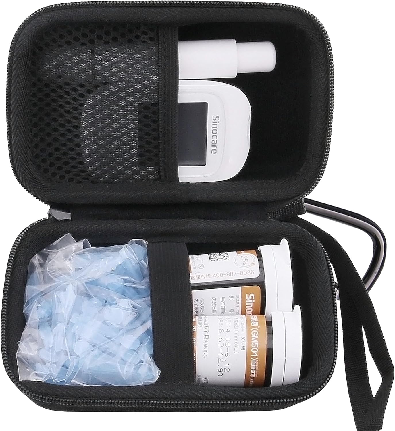 Hard EVA Protective Storage Case Compatible with Touch/Accu-Chek/Keto MOJO/CareSens Blood Glucose Monitor Kit - Diabetes Testing Kit Storage Box(Only Case) (Small)