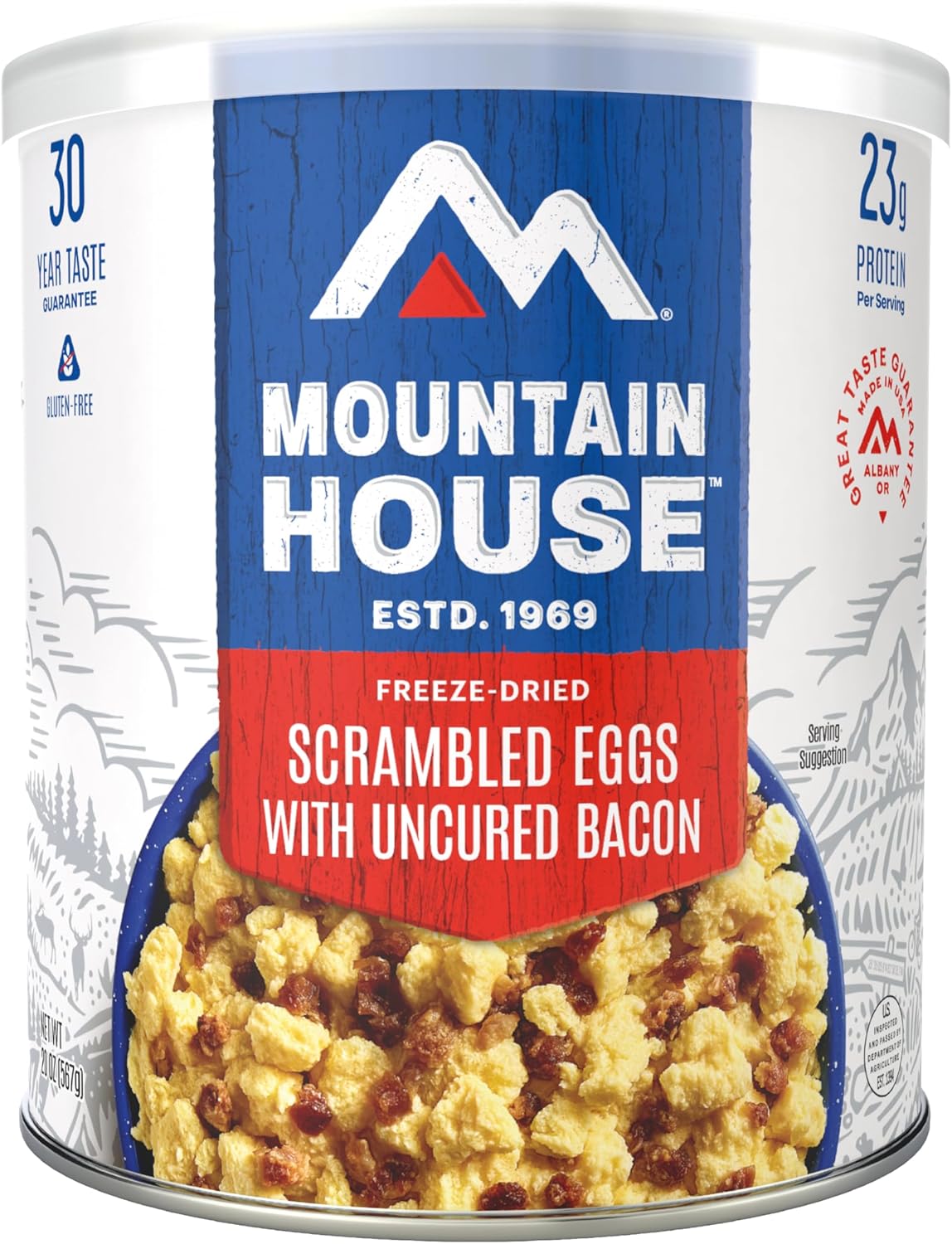 Mountain House Scrambled Eggs with Bacon | Freeze Dried Survival & Emergency Food | #10 Can | Gluten-Free