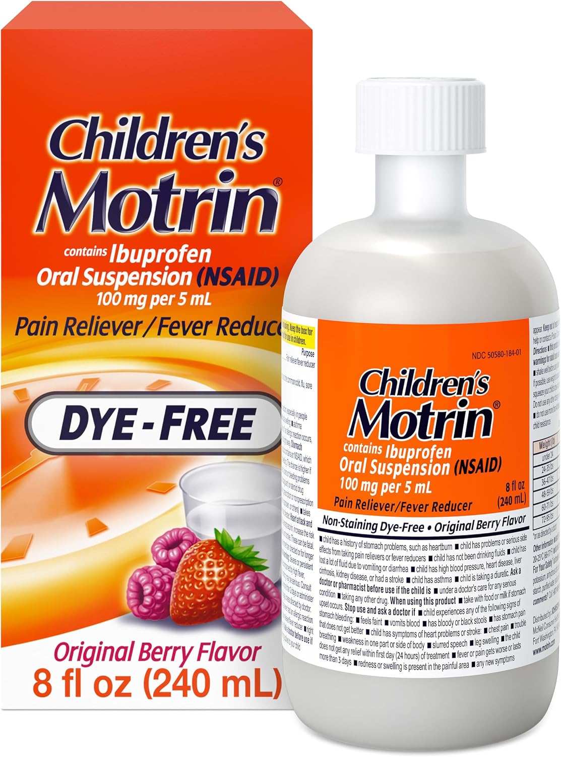 Children's Motrin Oral Suspension 100mg Ibuprofen Fever Reducer, 8 fl. oz