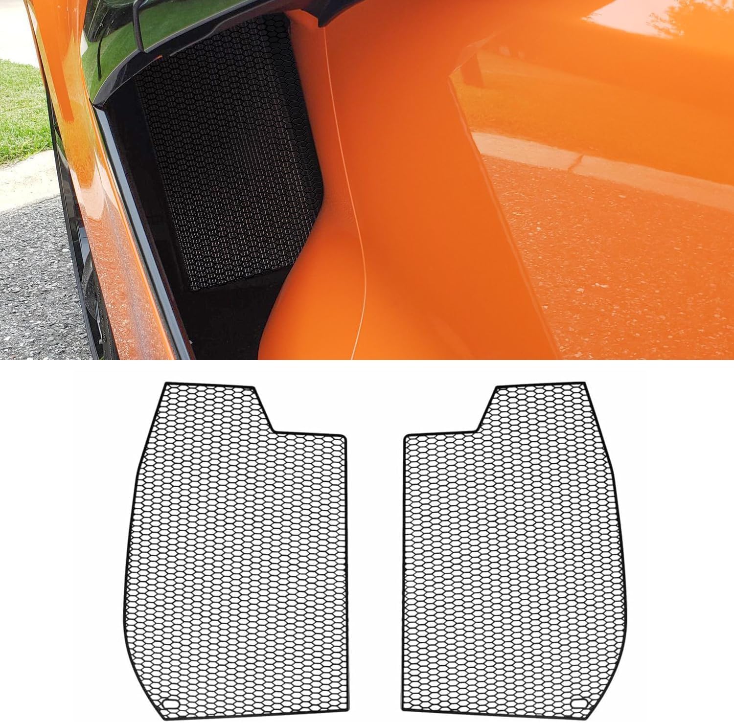 Side Intake Mesh Grilles Insert,OEM Style Aluminum Driver and Right Passenger Side Radiator Air Intake Vent Guards Cover Accessories for Corvette C8 Z06 and E-Ray 2023+