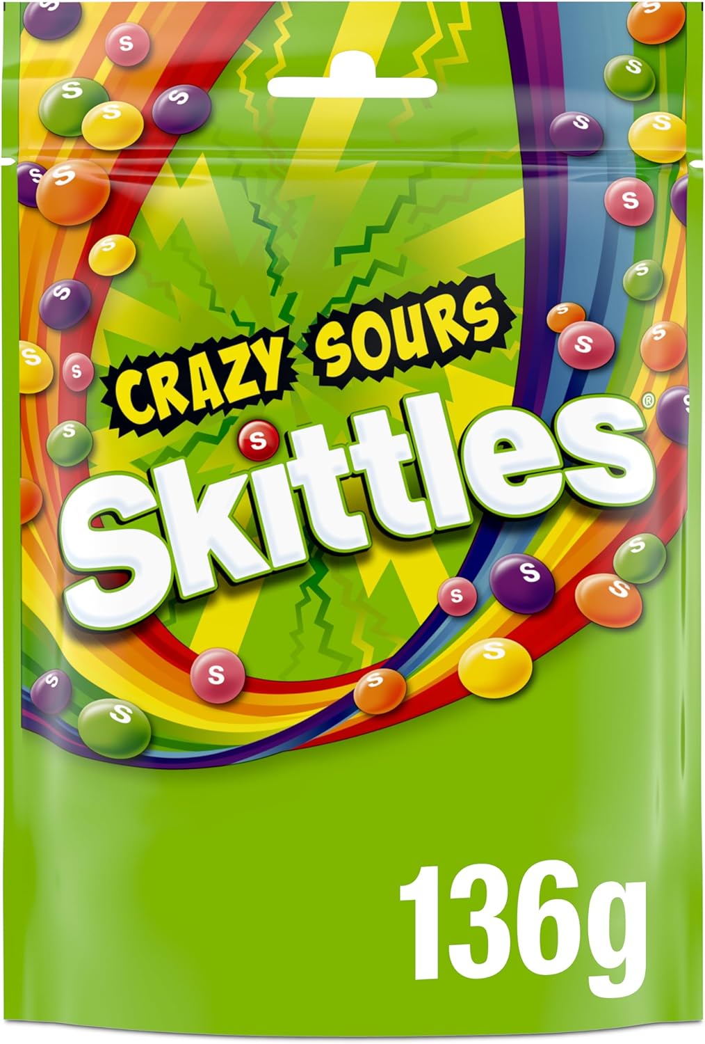 Skittles Crazy Sours Sweets Pouch 136g