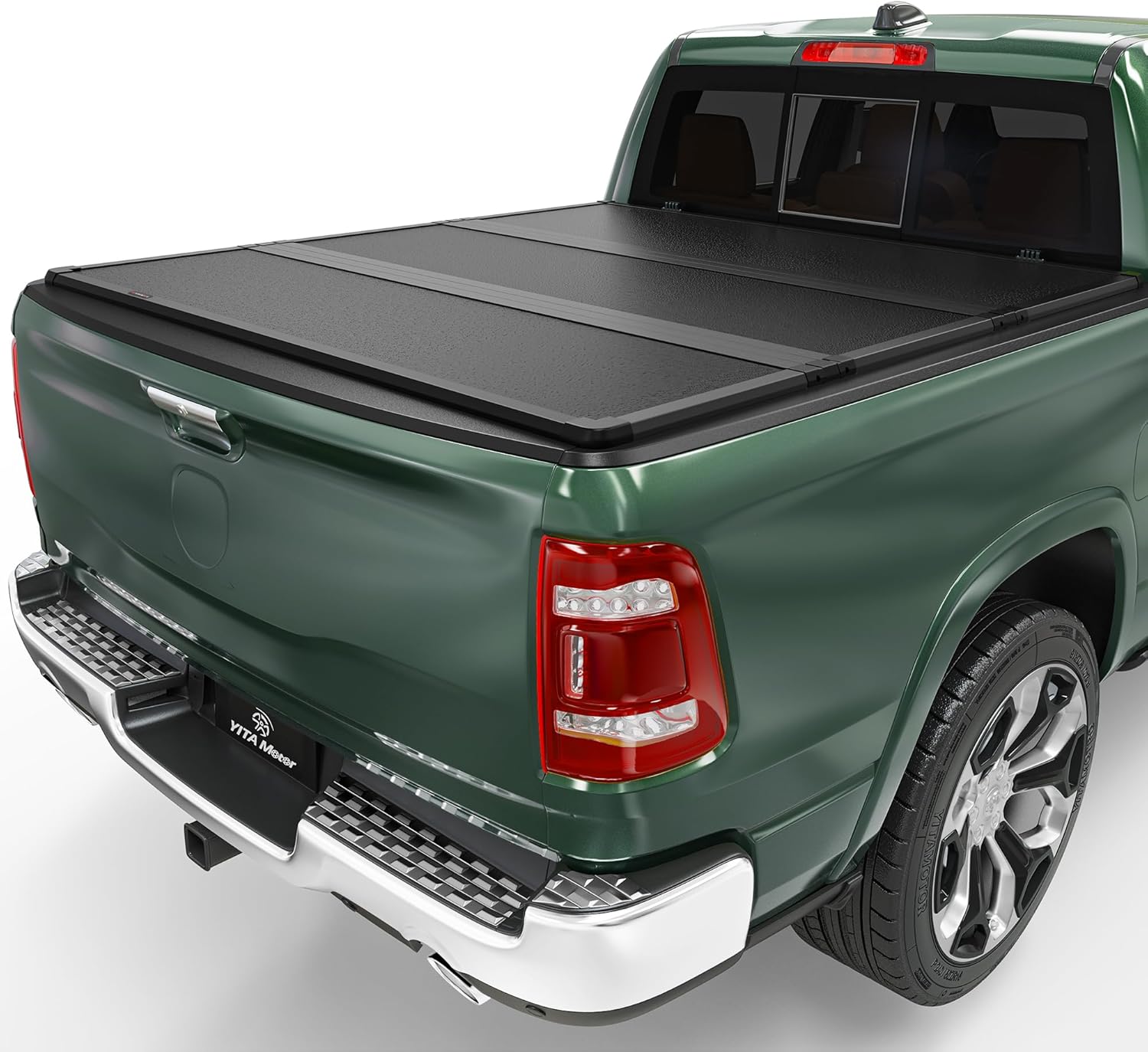 YITAMOTOR FRP Hard Tri-Fold Truck Bed Tonneau Cover Fits for Dodge Ram 1500 2002-2025 (Classic & New), Fits for Dodge Ram 2500 3500 2003-2025 6.4 ft Bed Without Rambox
