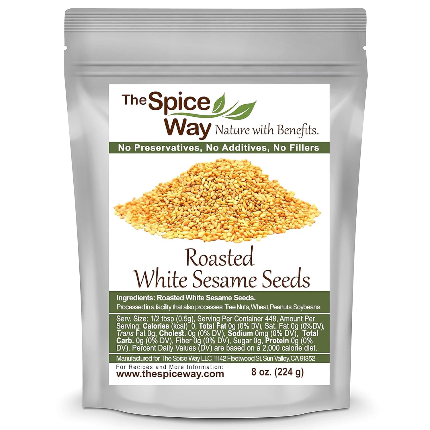 The Spice Way Roasted White Sesame Seeds - 8 oz