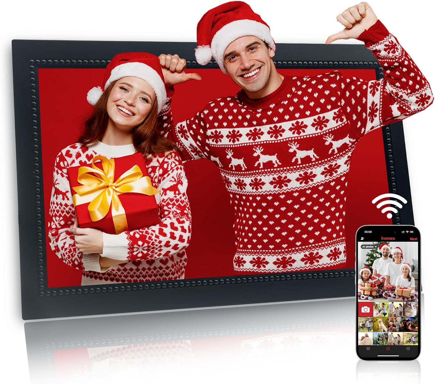 15.6 Inch WiFi Digital Picture Frame, with 1920*1080 IPS HD Touch Screen Digital Picture Frames, 32 GB Storage, Birthday Gifts for Women, Share Moments Instantly Via Frameo App from Anywhere