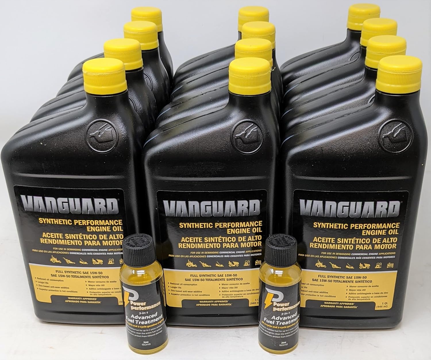 Briggs & Stratton 15W-50 (12 Quarts) Full Synthetic Vanguard Engine Oil with Fuel Treatment