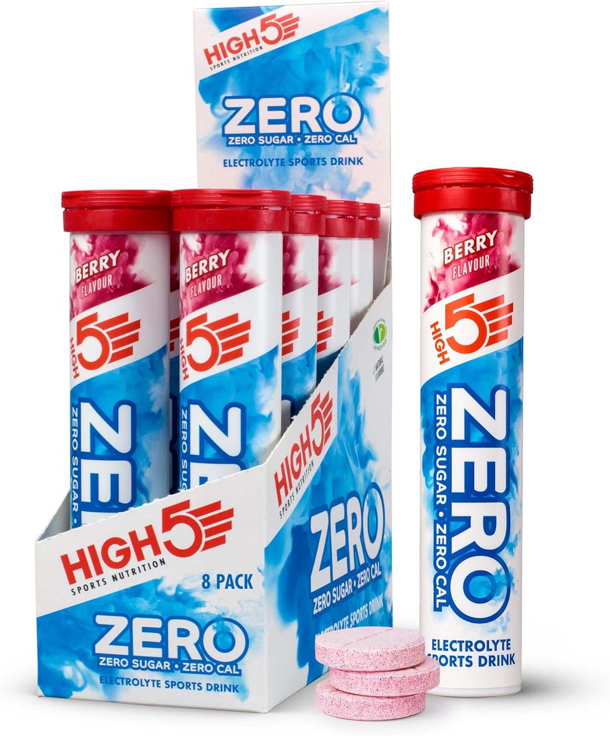 HIGH5 ZERO Electrolyte Tablet - Hydration Tablets Enhanced with Vitamin C - 0 Calories & Sugar Free - Boost Hydration, Performance & Wellness - Berry, 160 Tablets (20x, Pack of 8)