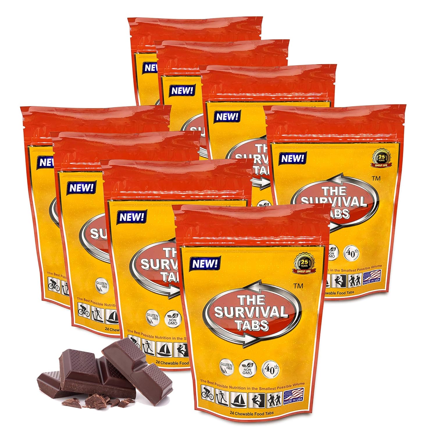 Protein survival tabs 16 days of emergency food nutritional aid chocolate tablets