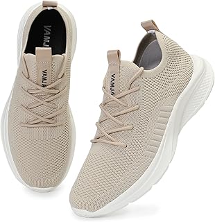 VAMJAM Men's Running Shoes Fashion Sneakers Lightweight Breathable Flying Knitting Lace Up Mesh Walking Shoes Workout Casual Sports Shoes