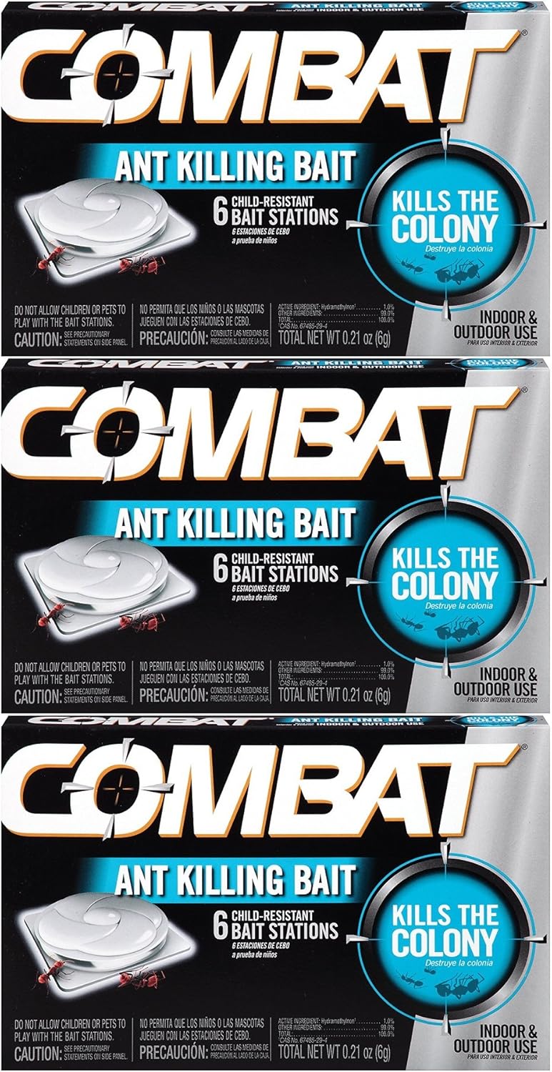 Combat 023400459018 Ant Killing Bait Stations, 6 Count (3 Pack),
