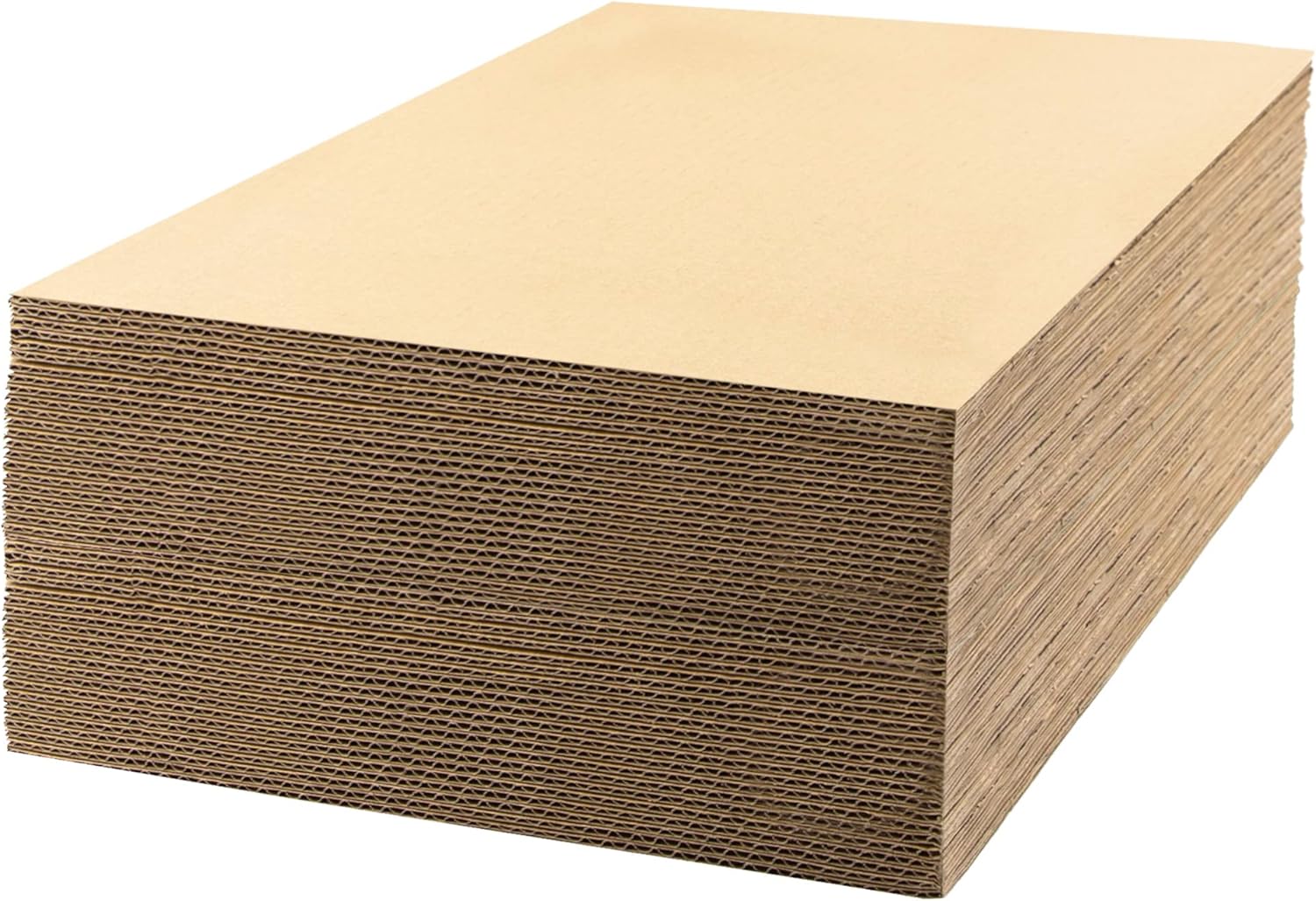 Golden State Art, 50 pack 11x17 Corrugated Cardboard Sheets Cardboard Inserts Flat Cardboard Layer Pads for Packing, Mailing or Art Crafts (1/8" Thick, Brown)